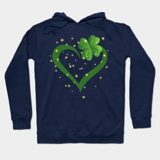 Green Heart Design with Golden Sparks Hoodie